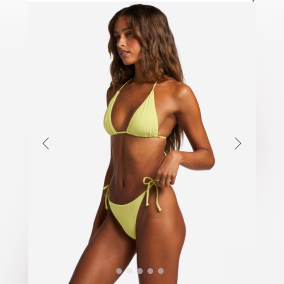 Billabong sol searcher lime green yellow tie bikini vacation summer NWT M & L - Picture 3 of 12